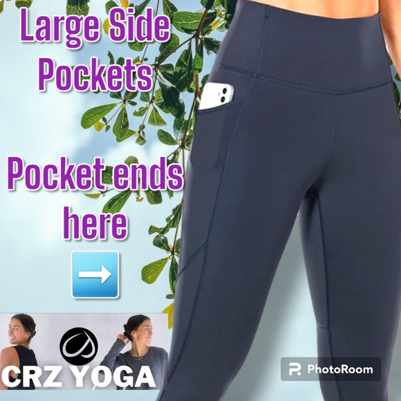 CRZ Yoga Nakedfeel 2.0 Compression  + Pockets 28" Leggings Plum Taupe NWOT 2X - Picture 4 of 7